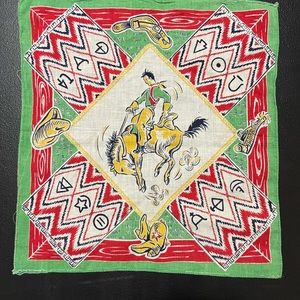 RARE! Set of 3, 1950’s Western bandanna/handkerchiefs.